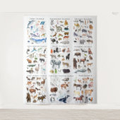 Werelddieren | Educatieve klaslokalen Wandkleed (Voorkant)