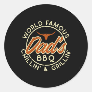 Werelden Beroemde Vaders BBQ Grillin Barbecue Vade Ronde Sticker