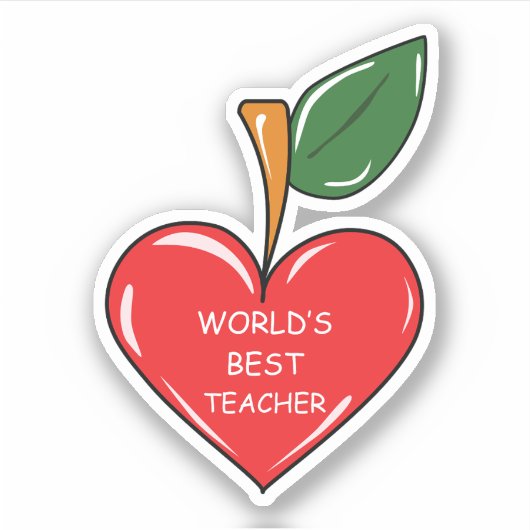 Werelden beste leraar Apple plezier Sticker (Voorkant)
