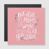 Werelden Beste Mama Roze Magnetische Groet (Voorkant / Achterkant)
