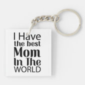 Werelden Beste Moeder Elegant Zwart-wit Script Sleutelhanger (Achterkant)