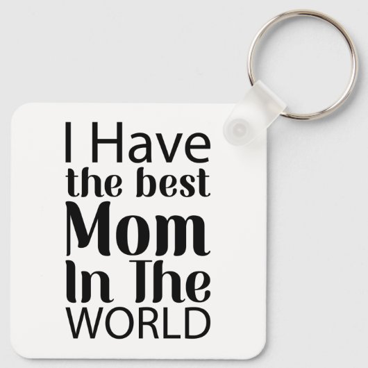 Werelden Beste Moeder Elegant Zwart-wit Script Sleutelhanger (Achterkant)