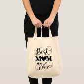 Werelden Beste Moeder Elegant Zwart-wit Script Tote Bag (Voorkant (product))