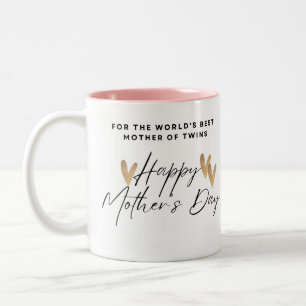 Werelden beste moeder van tweeling-Moederdag Tweekleurige Koffiemok