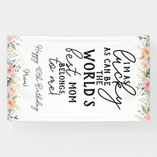 Werelden Beste Moeder Verjaardagsbanner 90th, 80th Spandoek (Horizontaal)