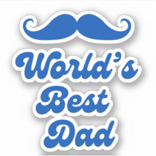 Werelden Beste Pap, Retro Stijlvolle Blauwe Vaders Sticker