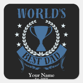 Werelden Beste Papa Beste Vaderdag of Verjaardagsc Vierkante Sticker