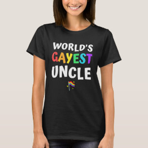 Werelden Gayest Uncle Pride Regenboog Vlag Liefde T-shirt