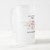 Werelden Grootste Neef - Girly Flowers Fun Modern Matglas Bierpul (Voorkant links)