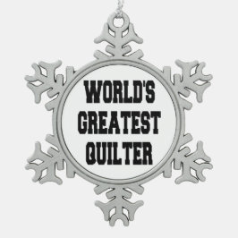 Werelden Grootste Quilter Tin Sneeuwvlok Ornament