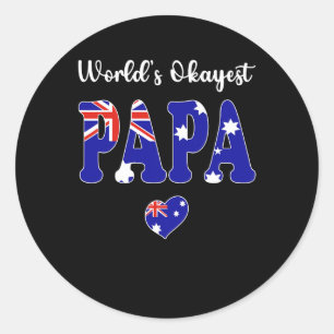 Werelden Okayest Australian Papa Ooit Beste Papa P Ronde Sticker