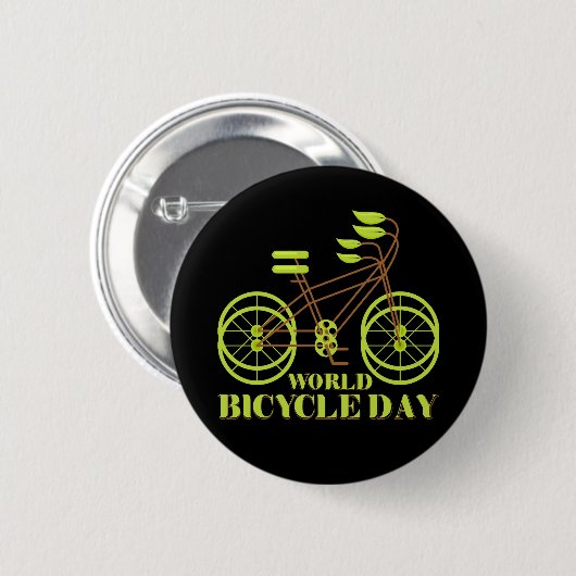 Wereldfietsdag Ronde Button 5,7 Cm (Voorkant /achterkant)