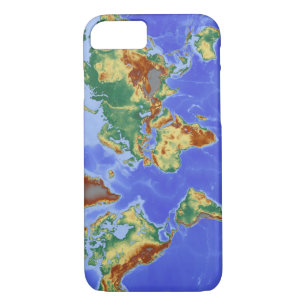 Wereldgeografische internationale kaart 	iPhone 8/7 hoesje