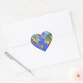 Wereldgeografische internationale kaart hart sticker (Envelop)