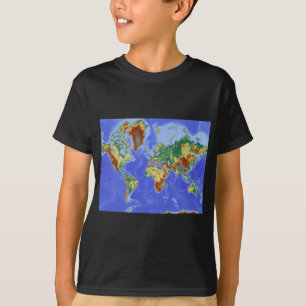 Wereldgeografische internationale kaart t-shirt