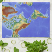 Wereldgeografische internationale kaart theedoek (Gevouwen)