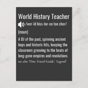 Wereldgeschiedenis Leraar definitie Feestdagenkaart