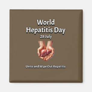 Wereldhepatitis Dag. Verenig en veeg Hepatitis uit Magneet