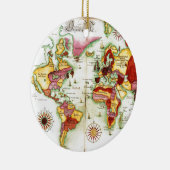 wereldkaart 1675 keramisch ornament (Rechts)