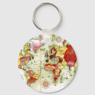Wereldkaart 1675 sleutelhanger