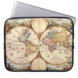 wereldkaart 1680 laptop sleeve