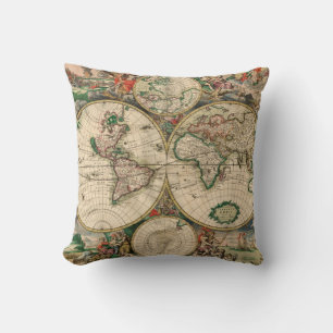 Wereldkaart 1689 Kussen