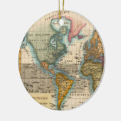 Wereldkaart 1700 Antiek Keramisch Ornament (Links)