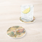 Wereldkaart 1700 Antiek Zandsteen Onderzetter (Zijkant)