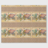 Wereldkaart 1700s Antiek continenten Cadeaupapier (Vlak)