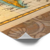 Wereldkaart 1700s Antiek continenten Poster (Hoek)