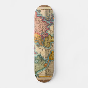 Wereldkaart 1700s Antiek continenten Skateboard