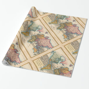 Wereldkaart 1780 Bonne Antique Planisfeer Cadeaupapier