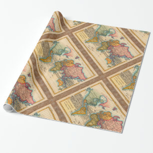 Wereldkaart 1780 Bonne Antique Planisfeer Cadeaupapier