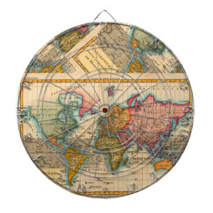 Wereldkaart 1780 Bonne Antique Planisfeer Dartbord