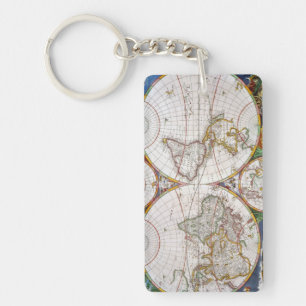 WERELDKAART, 17e EEUW Sleutelhanger