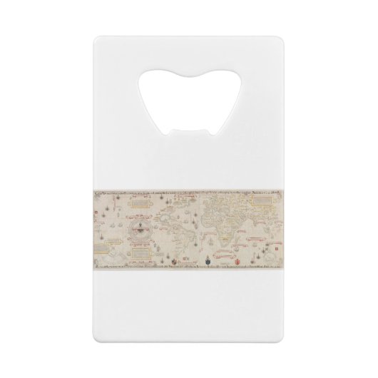 Wereldkaart (1900) van Diogo Ribeiro Kredietkaart Flessenopener (Achterkant)