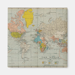 Wereldkaart 1910 Magneet