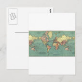 Wereldkaart 1919 briefkaart (Voorkant / Achterkant)