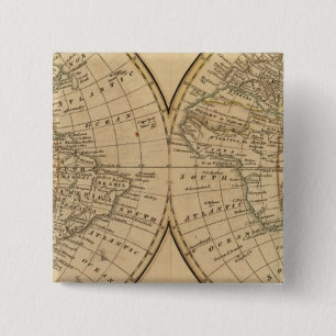 wereldkaart 3 vierkante button 5,1 cm