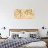 WERELDKAART 4 CANVAS AFDRUK (Insitu (Slaapkamer))