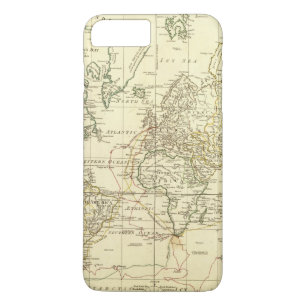 wereldkaart 5 	iPhone 8 plus / 7 plus hoesje