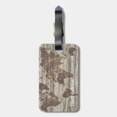 Wereldkaart aangepaste bagagelabel (Achterkant verticaal)