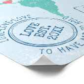 Wereldkaart + Aangepaste paspoortstempels gasthand Poster (Hoek)