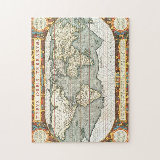 Wereldkaart Abraham Ortelius 1587-1595 Legpuzzel (Verticaal)