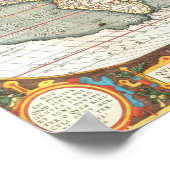  Wereldkaart Abraham Ortelius 1587-1595 Poster (Hoek)