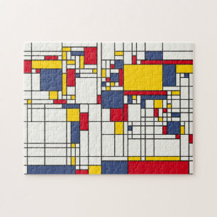 wereldkaart Abstracte Mondrian Style Legpuzzel