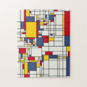 wereldkaart Abstracte Mondrian Style Legpuzzel (Verticaal)