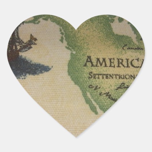 Wereldkaart - Amerika Hart Sticker (Voorkant)