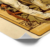 Wereldkaart Antiek 1886 geïllustreerd Poster (Hoek)