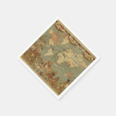 Wereldkaart Antiek 1886 geïllustreerd Servetten (Hoek)